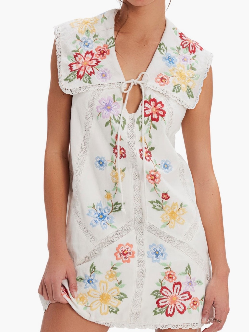 NWT Free People | Willow Embroidered Mini Dress | Large